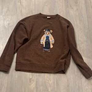 Bear sz lg Brown Sweater with Bear Design